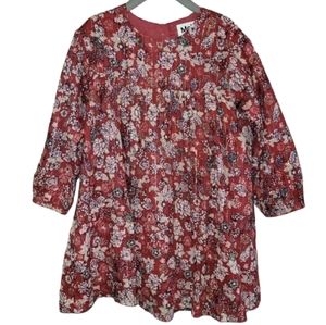 Molo Red Floral Long-Sleeve Kids Dress